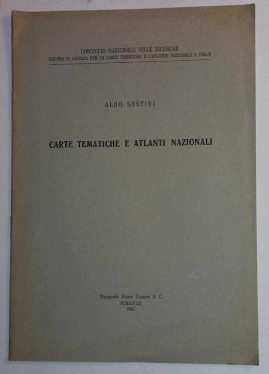 Carte tematiche e Atlanti Nazionali - Aldo Sestini - copertina