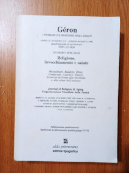 Gèron i problemi e il benessere degli anziani - copertina