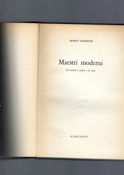 Maestri Moderni - Marco Valsecchi - copertina
