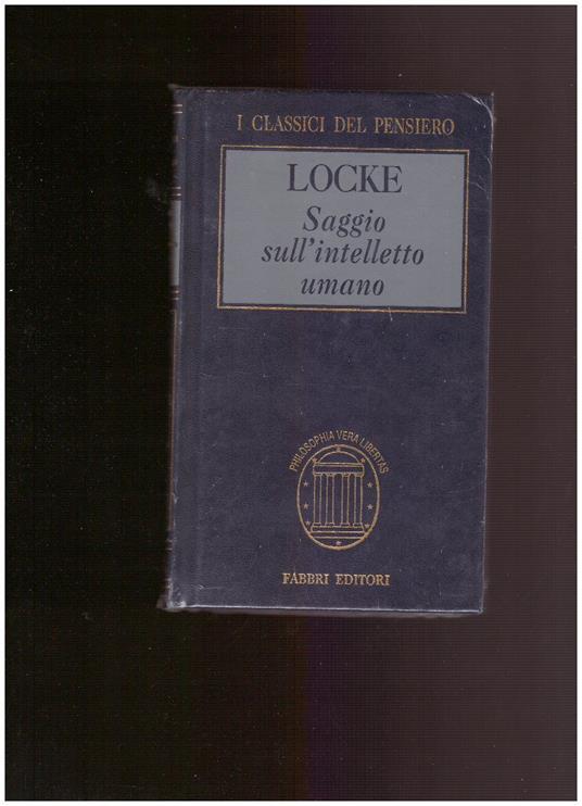 Saggio Sull'Intelletto Umano - John Locke - copertina
