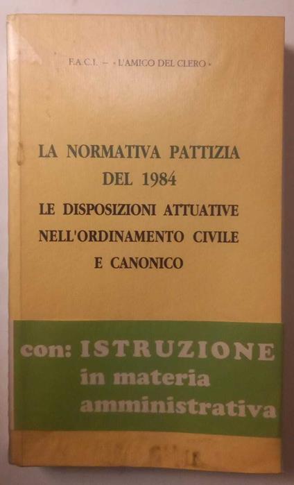 La Normativa Pattizia del 1984 - copertina