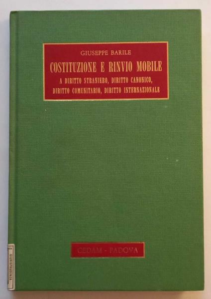 Costituzione e Rinvio Mobile - Giuseppe Barile - copertina