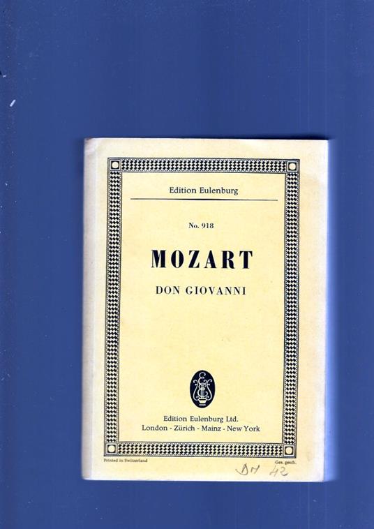 Don Giovanni - Wolfgang Amadeus Mozart - copertina