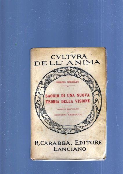 Saggio Di Una Nuova Teoria Della Visione - George Berkeley - copertina