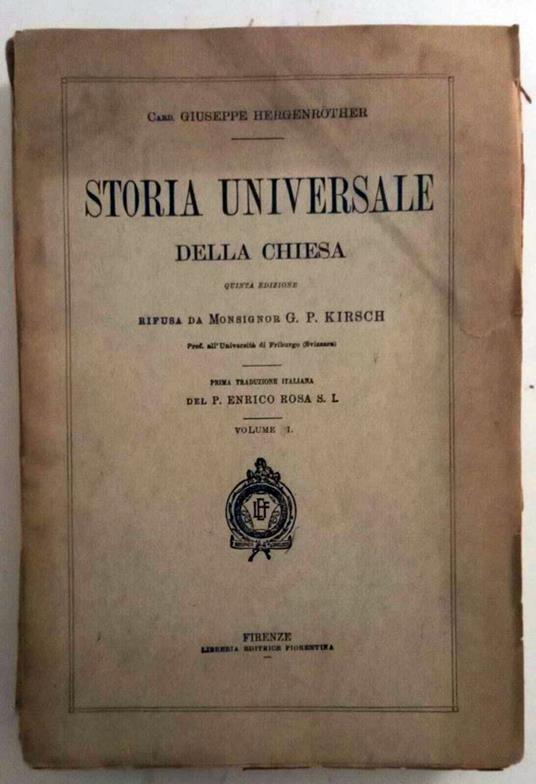 Storia universale della Chiesa. Volume I - Giuseppe Hergenröther - copertina