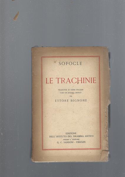 Trachinie - Sofocle - copertina