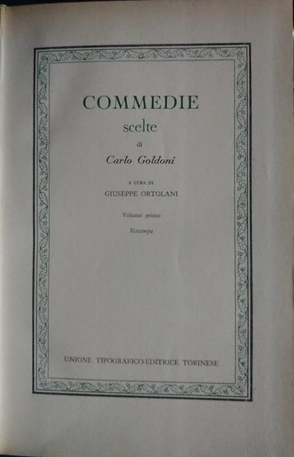 Commedie scelte - Carlo Goldoni - copertina
