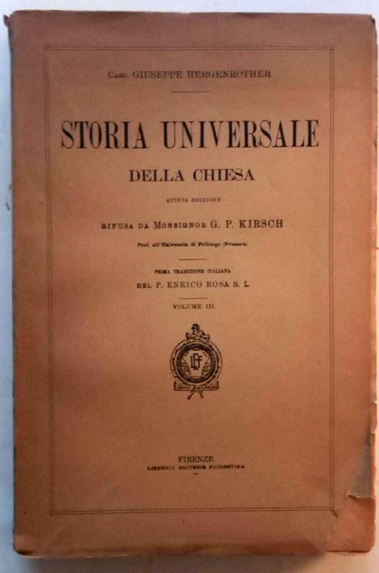 Storia Universale della Chiesa. Volume III - Giuseppe Hergenröther - copertina