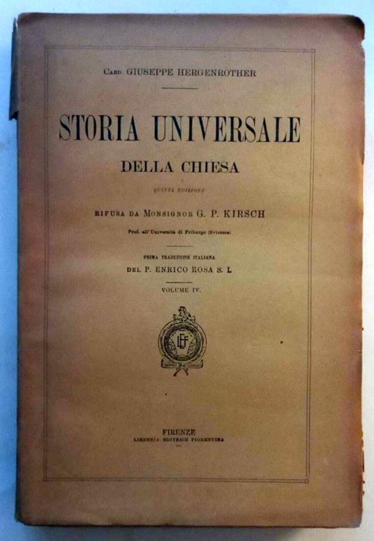 Storia Universale della Chiesa. Volume IV - Giuseppe Hergenröther - copertina