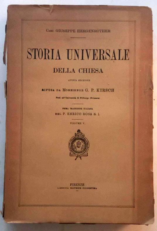 Storia Universale della Chiesa. Volume V - Giuseppe Hergenröther - copertina