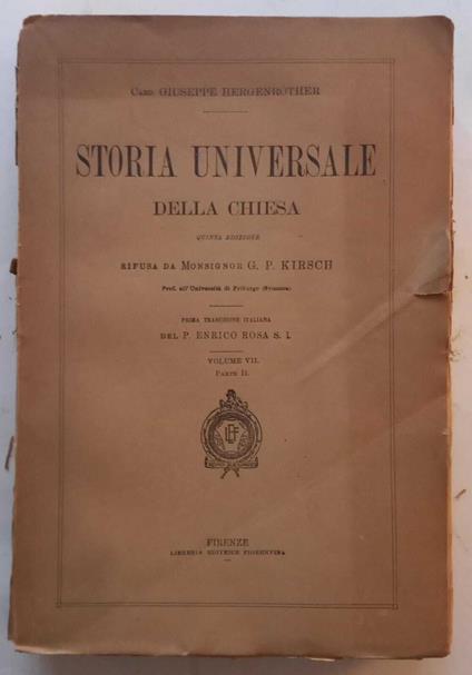 Storia Universale della Chiesa. Volume VII, parte II - Giuseppe Hergenröther - copertina