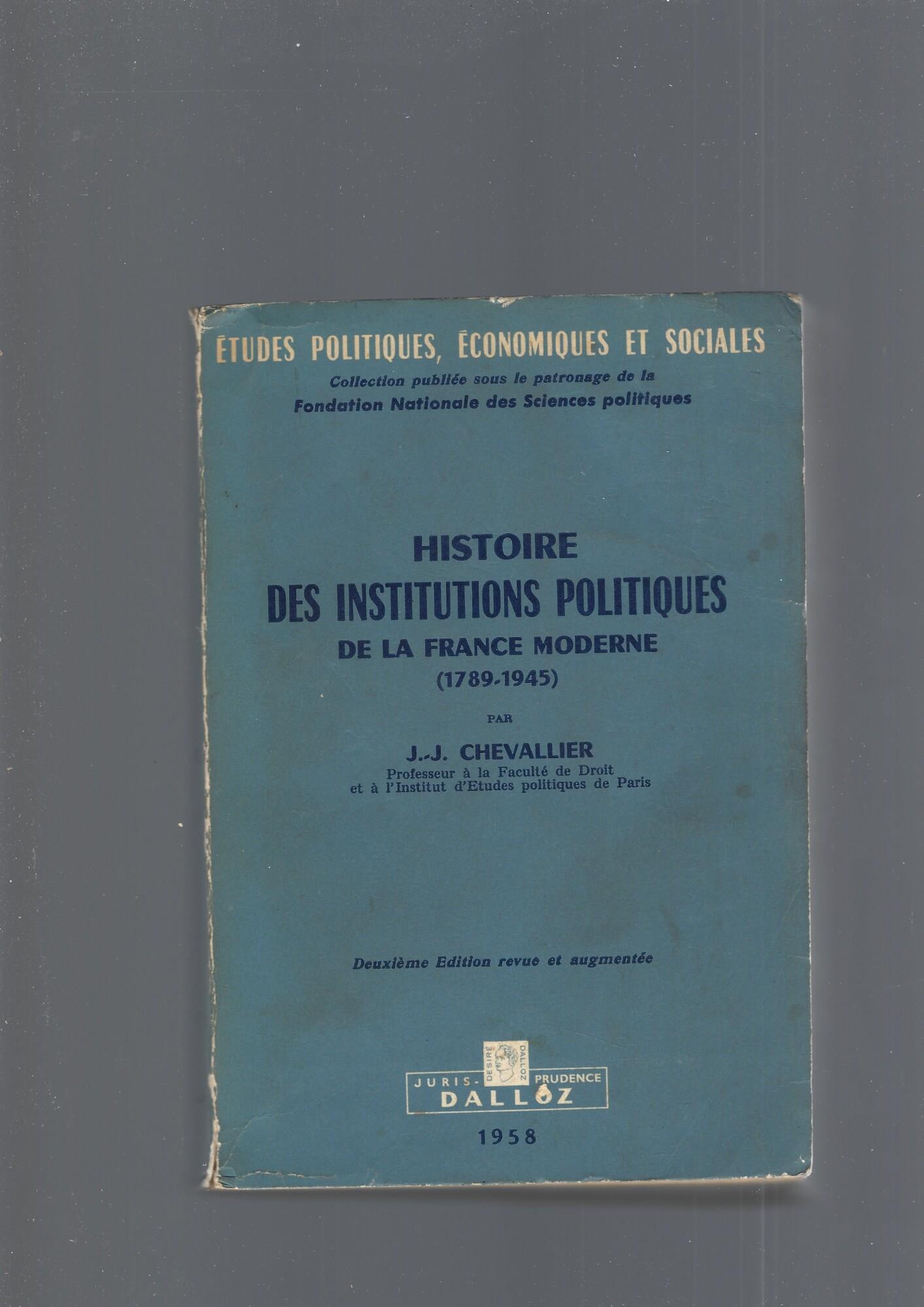Histoire Des Institutions Politiques De La France Moderne