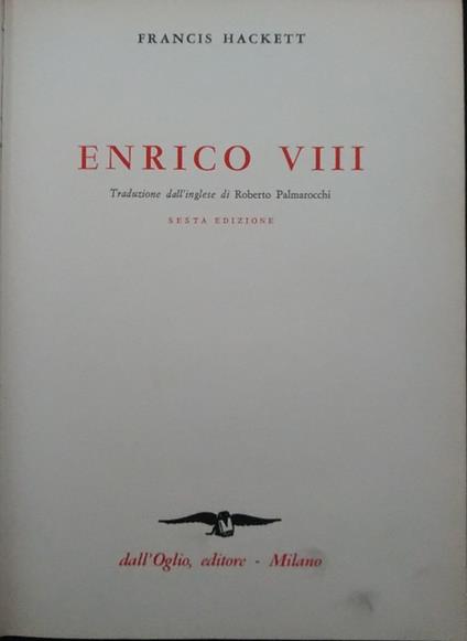 Enrico VIII - Francis Hackett - copertina