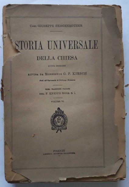 Storia Universale della Chiesa . Volume VI - Giuseppe Hergenröther - copertina