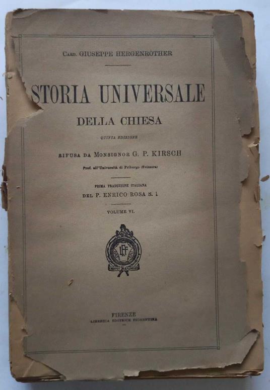 Storia Universale della Chiesa . Volume VI - Giuseppe Hergenröther - copertina