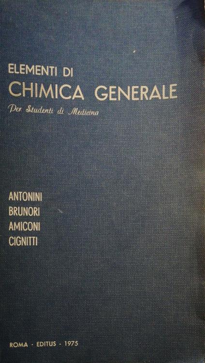 Elementi di chimica Generale, per studenti di Medicina - copertina