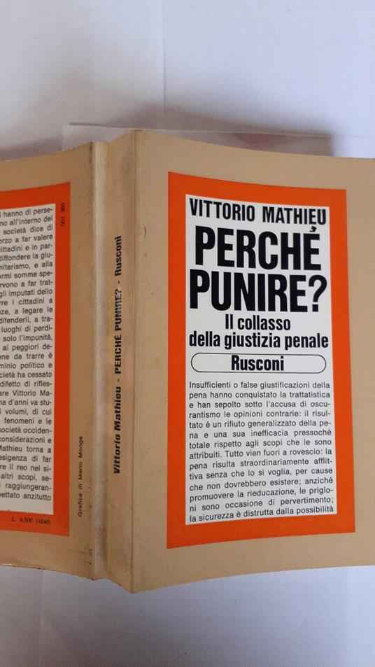 Perché punire? Il collasso della giustizia penale - Vittorio Mathieu - copertina