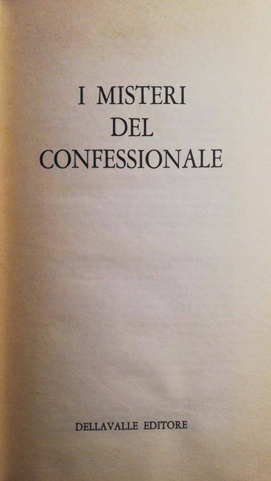 I misteri del confessionale - Anonimo - copertina