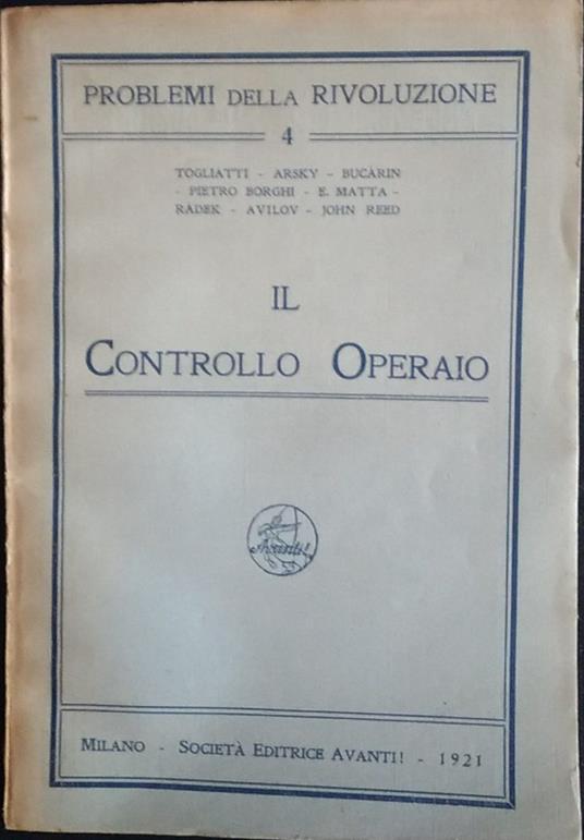 Il controllo operaio - copertina