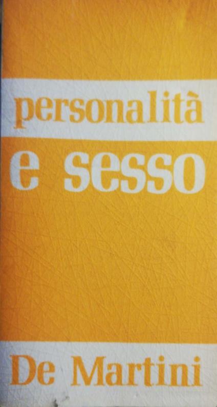 Personalità e sesso - Nicola De Martini - copertina