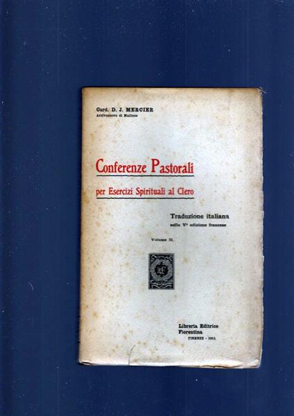 CONFERENZE PASTORALI PER ESERCIZI SPIRITUALI AL CLERO, vol. II - copertina