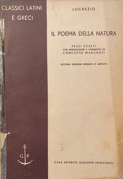 Il poema della natura - Tito Lucrezio Caro - copertina