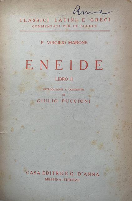 Eneide. Libro II - Publio Virgilio Marone - copertina