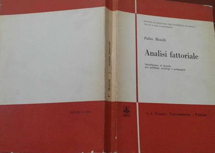Analisi fattoriale - Fabio Metelli - copertina