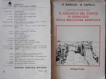 Elementi tecnici per il calcolo del costo di esercizio delle macchine agricole - copertina