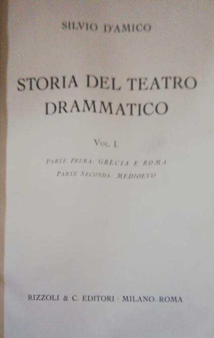 Storia del teatro drammatico Vol. I, II,III,IV - Silvio D'Amico - copertina