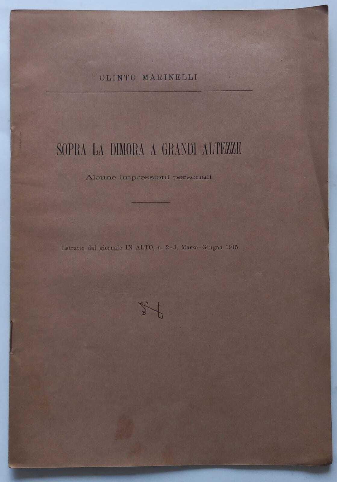 Sopra la dimora a grandi altezze. (Estratto)