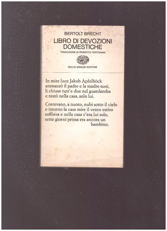 Libro Di Devozioni Domestiche - Bertolt Brecht - copertina