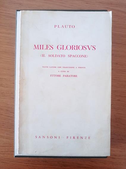 Miles Gloriosus - T. Maccio Plauto - copertina
