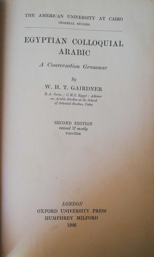 Egyptian Colloquial Arabic - copertina