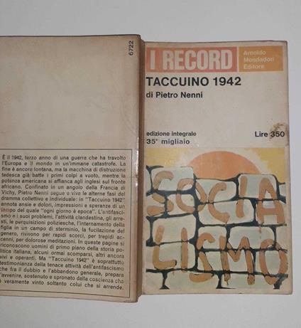 Taccuini 1942 - Pietro Nenni - copertina
