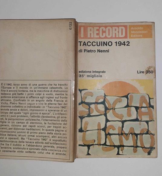 Taccuini 1942 - Pietro Nenni - copertina