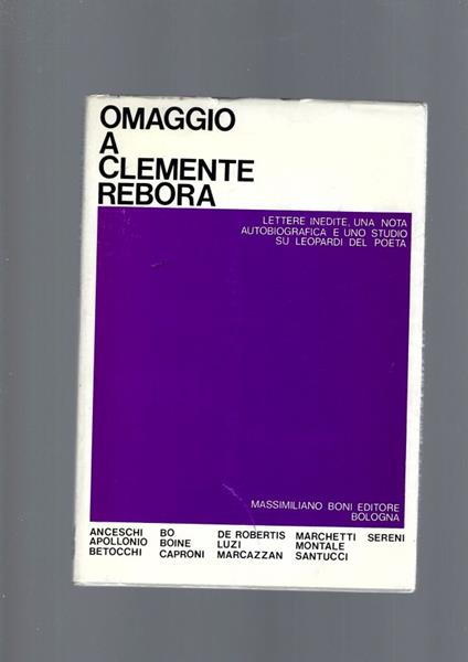 Omaggio A Clemente Rebora - copertina