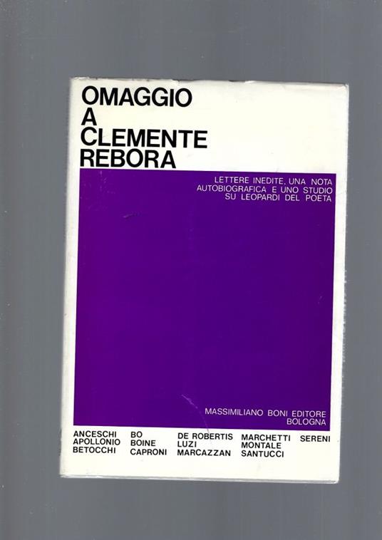 Omaggio A Clemente Rebora - copertina
