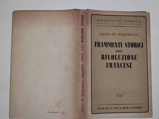 Frammenti storici sulla rivoluzione francese - Alexis de Tocqueville - copertina