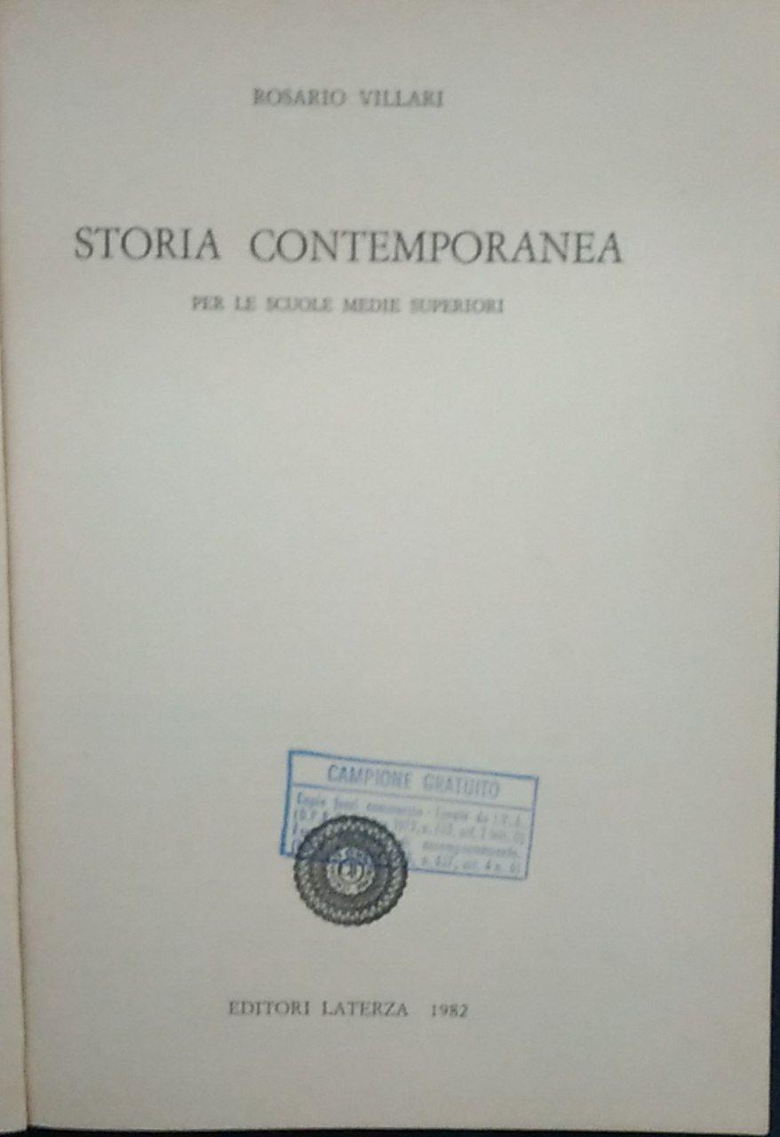 Storia contemporanea per le scuole medie superiori