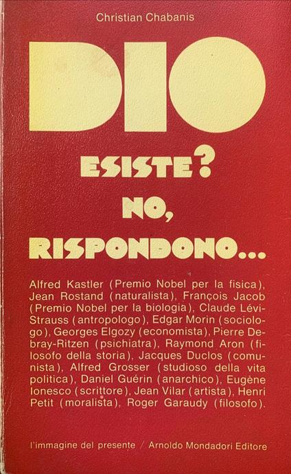 Dio esiste? No, rispondono.. - Christian Chabanis - copertina