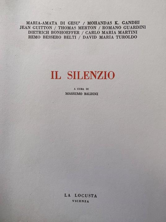 Il silenzio - copertina