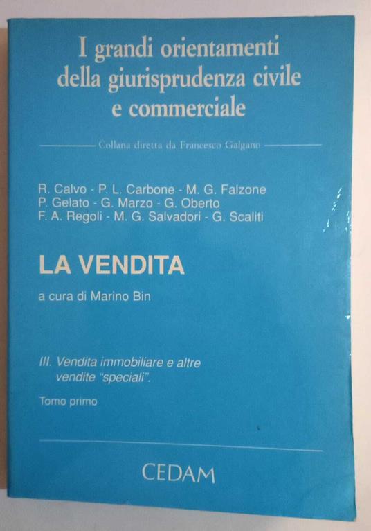 Vol. 3: Vendita immobiliare e altre vendite speciali. Tomo secondo - Marino Bin - copertina