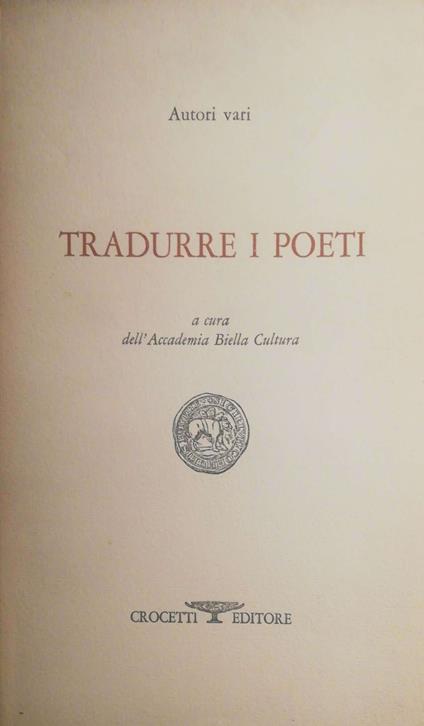 Tradurre i poeti - copertina