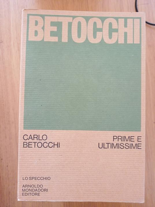 Prime e ultimissime - Carlo Betocchi - copertina