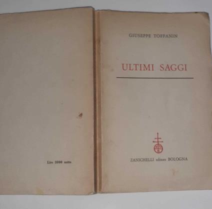 Ultimi saggi - Giuseppe Toffanin - copertina