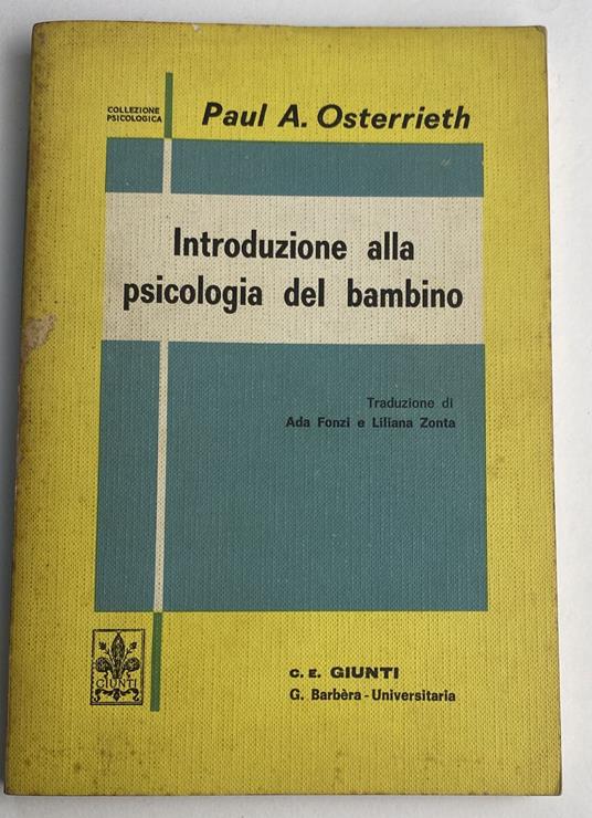 Introduzione alla psicologia del bambino - Paul A. Osterrieth - copertina