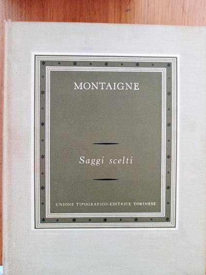 Saggi scelti - Montaigne - copertina