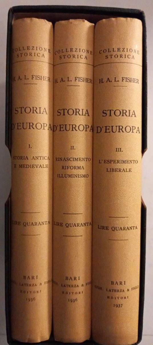 Storia d'Europa. 3 Volumi - Herbert A. Fisher - copertina