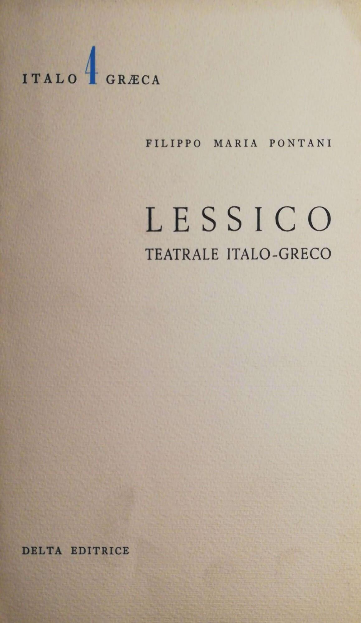 Lessico teatrale Italo-Greco